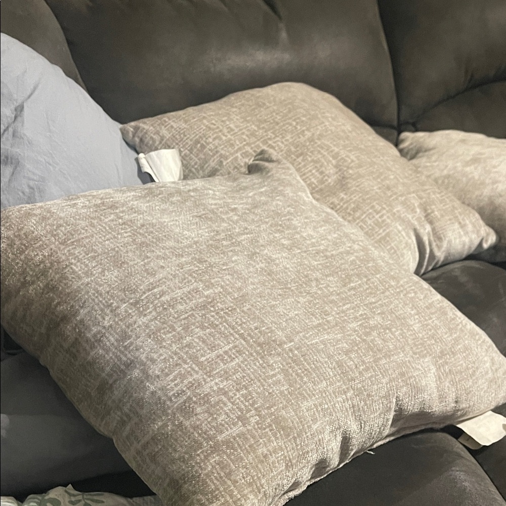 Textured Beige Throw Pillows